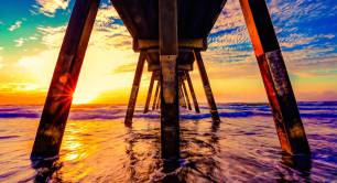 Iron structure in the middle of the sea